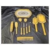 Vintage Art Deco Celluloid Vanity Dresser Set