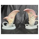 2 Hull Pottery Cornucopia Vases
