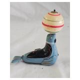 Vintage Seal Balancing Ball Tin Wind Up Toy