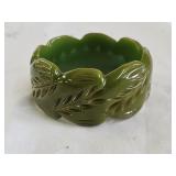 Vintage Green Moss Carved Bakelite Bangle Bracelet