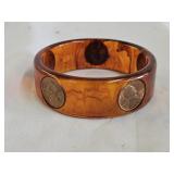 Vintage Bakelite Wheat Penny Bangle Bracelet