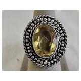 German Silver Lemon Quartz Ring