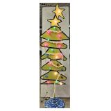 Vintage Painted Wood Lighted Christmas Tree