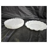 Anchor Hocking Milk Glass Fruit Bowl & Egg Platter