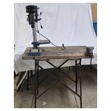5 Speed Drill Press, Vise, Primitive Table