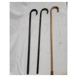 3 Vintage Wood Canes