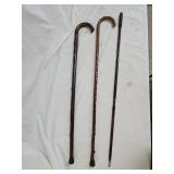 Vintage Wood Gun Cleaning Rod & 2 Wood Canes