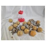 Hummingbird Feeder, Glitter Gold Decor