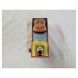 Vintage Yone Japan Tin Litho Wind-Up Hippo Bank