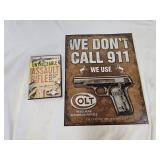 Colt Metal Advertising Sign, Family Survival DVD