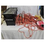 Tote, Extension Cords, Drop Lights, Rope