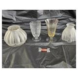 2 Vintage Frosted Shades, Tumblers, Glass Candy