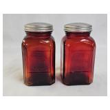 Vintage Amberina Glass Salt & Pepper Shakers