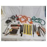 Assortment of Tools and Electrical Cords