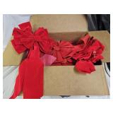 Large Box of Velvet Outdoor Bows and Ribbon