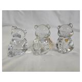 2 Fenton And 1 Art Glass Birthday Bears