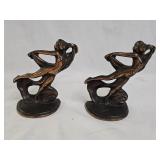 1920s Hubley Art Deco Nude Cast Iron Bookends