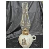 Signed Pottery Fingerhole Oil Lamp