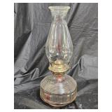 Vintage Diamond Block Pattern Glass Oil Lamp