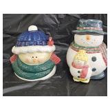 2 Snowman Cookie Jars