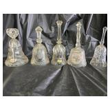 5 Crystal Glass Bells