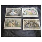 4 Vintage Library of Congress Murel Post Cards