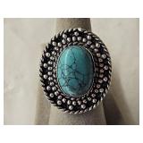 German Silver Turquoise Ring