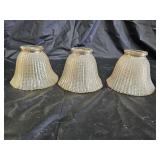 3 Iridescent Peach Beaded Glass Light Shades
