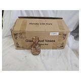22pc Amber Glass Bud Vases