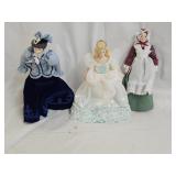 3 Avon Small Porcelain Dolls