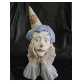 Lladro Pensive Clown Porcelain Figurine