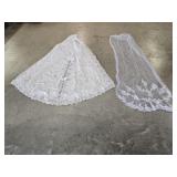 Wedding Dress Train and Lace Veil