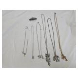 6 Fashion Necklaces, Rhinestone Hairpin