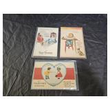 3 Vtg Ellen Clapsaddle Valentines Day Post Cards