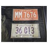2 Vintage Automobile License Plates