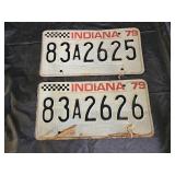2 Vintage Automobile License Plates