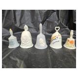 5 Porcelain Bells