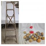 Wood Ladder, Bird Feeder, Ornaments