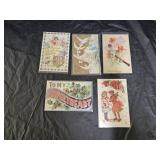5 Vintage Valentines Day Post Cards