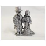 Michael Ricker Signed Pewter Boy & Girl Sculpture