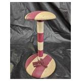 Vintage Wood Fabric Covered Hat Stand