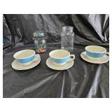 Atlas Canning Jars, Syracuse China Cups & Saucers