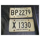 2 Vintage Automobile License Plates