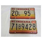 2 Vintage Automobile License Plates