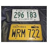 2 Vintage Automobile License Plates