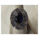 German Silver Amethyst Ring