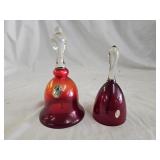 Pilgrim and Enesco Ruby Red Glass Bells