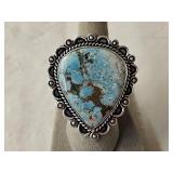 German Silver Turquoise Ring