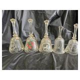 5 Crystal Glass Bells