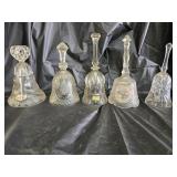 5 Crystal Glass Bells
